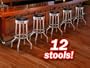 MAN CAVE 12 Chrome Black Extra Strong Restaurant Strong Swivel Barstools