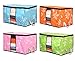 San Tokra 4Pcs Foldable Home Quilt Pillow Blanket Clothing Storage Bag Flower Printed Container Box by San Tokra
