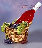 GRAPE BASKET,WINE BOTTLE HOLDER GRAPES TUSCANY DECOR