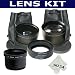 Essential Kit for KODAK Easyshare P850 P712, Includes: Adapter Tube (Made in light and sturdy aluminum) + 2.0X Telephoto and 0.45X Wide Angle High Definition Lens, Adapter Ring Kit + 1 Ultra Fine GOJA Microfiber Cleaning Cloth.