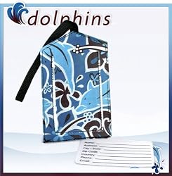 DOLPHINS Luggage Tag Cute Dolphin Travel Accessories- Gifts and Gift Ideas For GRADUATION Him Her Men Man Women Ladies Alumni, Students, Fans, Travelers Teachers High Quality