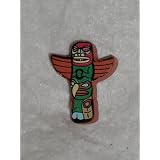 NATIVE AMERICAN INDIAN TOTEM POLE PACIFIC COAST TRIBAL THEME WOVEN CORD ART MACRAME, JEWELRY MAKING, WOODEN Out-of-Production FOCAL DECOR BEAD / Great for Bracelets, Necklace Focal Pendants, Woodcraft Decoration, Beading, School Teacher Classroom Bead and Clay Projects, Wall Hanger Art, Stitchery Sewing Fashion and more