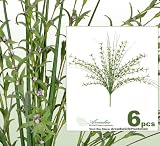 SIX 20" FLower & Grass Artificial Silk Plants _Purple