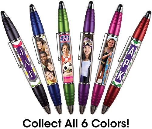 PixStylus - 2 in 1 Stylus Pen Combo for Touch Screens-DIY Personalized (2-Pack Red/Black)