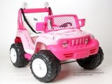 Toys : Pink Princess Jeep Twin Seat 12V Battery Powered Ride-On - Pink