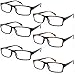 Fiore Reading Glasses 4.00 | 6-Pack Stylish Readers for Men and Women | Lightweight Eyeglasses | 3 Black & 3 Tortoise [4.00]