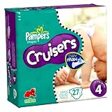 Pampers Cruisers Diapers with Dry Max, size 4, 22-37 lbs 27 ea