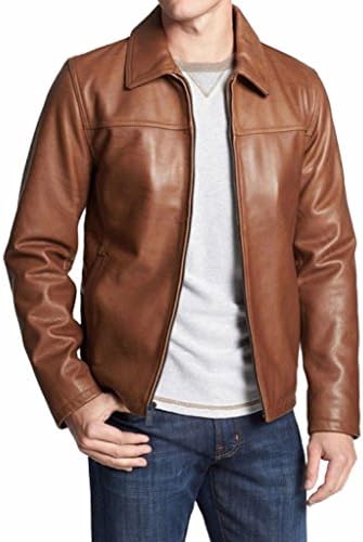 Silversoft Men's Lambskin Leather Jacket Small Brown