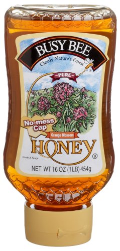 Busy Bee Orange Blossom Honey, 16-Ounce Inverted Squeeze Bottle (Pack of 6) by Honey