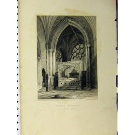 �v�que Staffords Monument Print de la Cath�drale C1850 d'Exeter