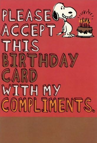 Snoopy Compliments - Sunrise Greetings Peanuts Birthday Card