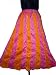 Womens Bollywood Gypsy Rose Pink Orange Crinkle Cotton Long Skirt 40"