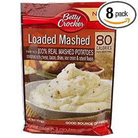 Betty Crocker Loaded Mashed 100% Real Potatoes, 3.3-Ounce Packages (Pack of 8)