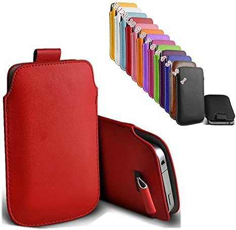 uFashion3C iPhone 6 4.7'' PU Leather Sleeve Pouch Case with Pull Tab (Without Other Case) -13 Colors- Retail Packaging (Red)
