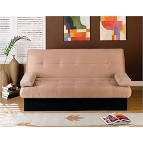 ONE NEW CONTEMPORARY MICROFIBER SOFA BED, #7215, BROWN