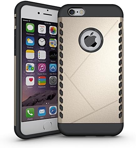 IPhone 6/6s Case, LEMY JOUNERY [Slim Fit] Rugged Hybrid Dual Layer Armor Defender Shockproof Protective Cover Case Impact Resistant Bumper with Cushioned Corner for iphone 6/6s (GOLD)
