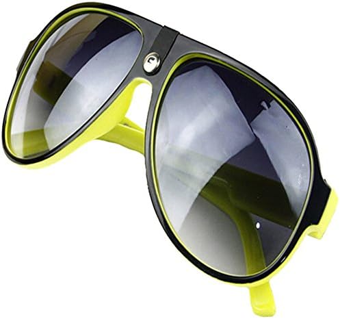 Crazyoffers Women's Plastic Sunglasses,Yellow Frames/Black Lens 65MM