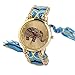Lowpricenice(TM) Women Elephant Pattern Weaved Rope Band Bracelet Quartz Dial Wrist Watch