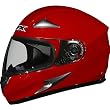 AFX Solid Adult FX-90 Street Motorcycle Helmet w/ Free B&F Heart Sticker Bundle - Red