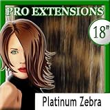 18″ Inch #613 Platinum Zebra Highlight Streaks Pro Extensions Premier Human Hair Extensions