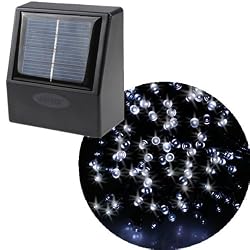 AGPtek&reg; 55ft 100 LED Solar String Fairy White Lights Outdoor Garden Xmas