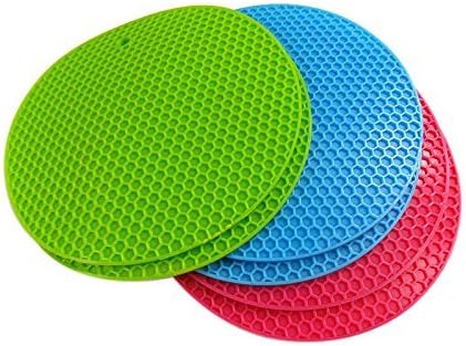 Premium Value Set of 6 Silicone Trivets / Pot Holder / Coaster / Placemat/ with Free Ebook Gift 50 Famous Cupcake Recipes