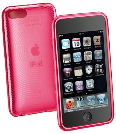 Cellular Line Silikon-H&uuml;lle, Folie und Tuch gl&auml;nzend f&uuml;r Apple iPod touch 4 pink