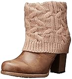 Muk Luks Women's Chris Knit Cuff Chunky Sole Boot, Mocha Mousse, 9 M US
