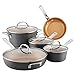 Ayesha Home Collection Hard Anodized Aluminum Cookware Set, 9-Piece
