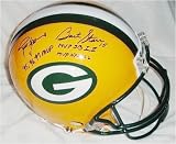 Bart Starr and Brett Favre Green Bay Packers Autographed Full Size ProLine Helmet with SB I & II MVP and HOF Inscriptions and SB XXXI Champs Inscription