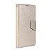 GMYLE LG G3 Case, Wallet Case Classic for LG G3 - Champagne Gold Natural Silk Pattern PU Leather Slim Stand Case Cover (Not Fit for LG G3 S, Beat and Vigor)