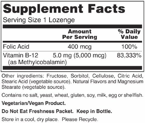 Lyrus Labs - Methyl B-12 5,000 mcg - 60 Lozenges - Made in the U.S.A. - GMP-Certified