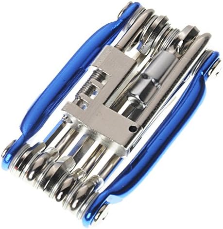 Bike Repair Tool Kit,Portable 11-in-1 Functions Multi Tool,for Outdoor Bicycles (Blue)