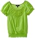 Amy Byer Girls 7-16 Gauze Cap Sleeve Shirred Waistband Top