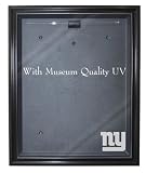 NFL New York Giants Cabinet Style Jersey Display - Black with Museum Quality UV Upgrade