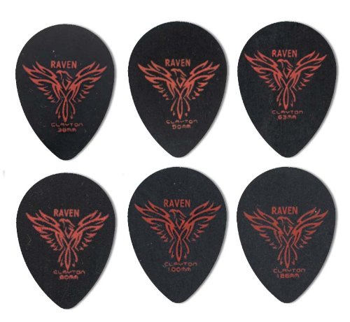 Clayton Black Raven Guitar Picks (Select from gauges .38mm - 1.26mm)