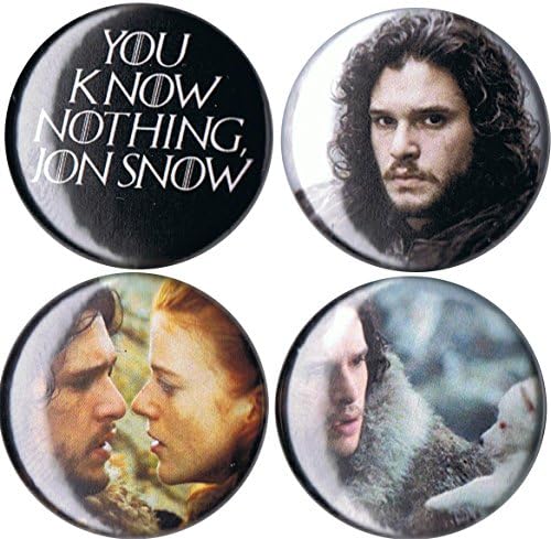 Set of 4 John Snow pins/buttons/badges