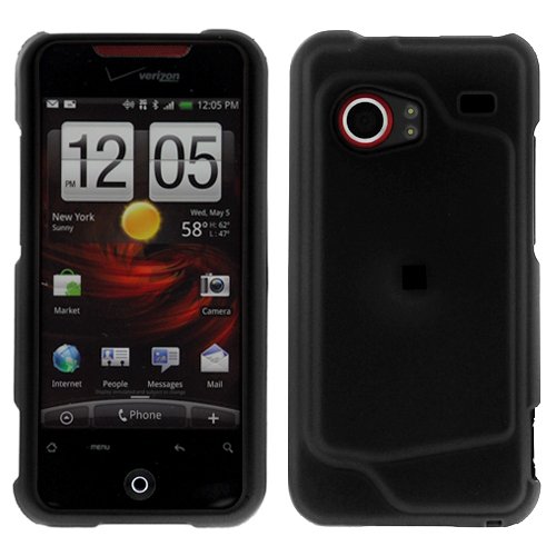 GTMax Black Rubber Hard Snap On Crystal Cover Case for Verizon HTC Droid Incredible CDMA Cell Phone