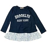 《H28年秋冬物》 nico hrat(ニコフラート) 製品洗い加工済み 42/2天竺ストライプチュニック 130cm/NV NO.B-260861