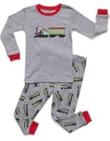 Leveret Little Boys Train 2 Piece Pajama 100% Cotton (Size 12M-5 Years)