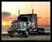 Lt Blue Western Star Tractor Trailer Trucker Framed Art Poster Print - 20" X 16"