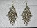 Christmas Gift-women's 2 Antique Golden Black Silver Finish Dangling Earrings