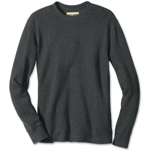 Eddie Bauer Classic Fit Signature Thermal Solid Crew, Charcoal Heather XXXL Tall