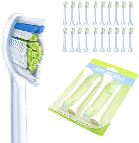 Purdent Electric Tooth Brush Heads Generic Replacement for Philips DIAMOND CLEAN FLEXCARE Soft Bristles 20pcs