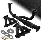 98-02 Honda Accord V6 and 99-02 Acura TL CL V6 Black Ceramic Racing Header by DNAMotoring