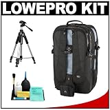 Lowepro Vertex 300 AW Digital SLR Camera Backpack (Black) + Tripod + Accessory Kit for Canon Rebel T3, T3i, T1i, T2i, EOS 60D, 5D, 7D, Nikon D3000, D3100, D5000, D5100, D7000, D300s, Olympus Evolt E-5, E-30, E-620 & Sony Alpha A560, A580, A33, A35, A55