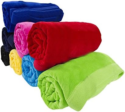 BY LORA Terry Cotton Velour Beach Towel, Red