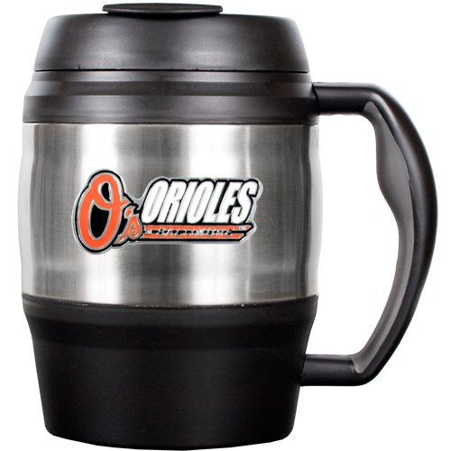 MLB Baltimore Orioles 52-Ounce Stainless Steel Macho Travel Mug with Bottle Opener