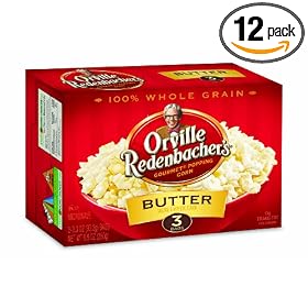 Orville Redenbacher's Gourmet Microwavable Popcorn, Butter, 3-Count Boxes (Pack of 12)