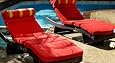 Cantina Collection Wave Lounger Cushions - Set of 2 (Crimson) (4"H x 26"W x 80"L)